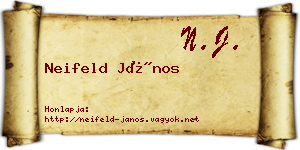 Neifeld János névjegykártya